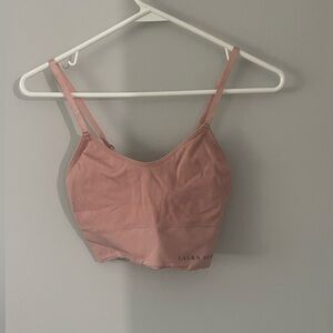 Laura Ashley Womens Bralette Size M LIGHT PINK Adjustable Spaghetti Strap